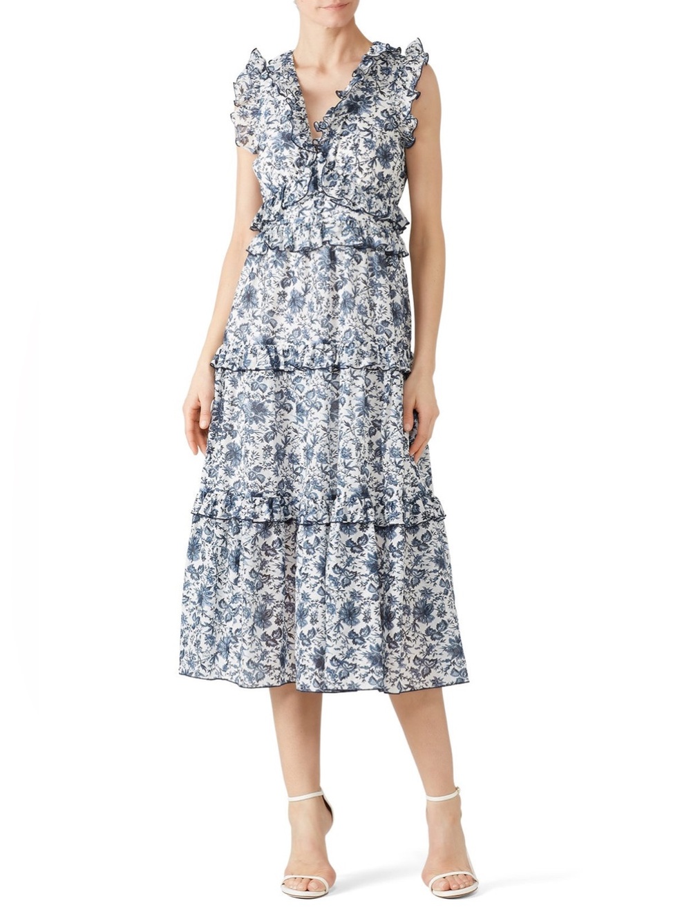 Robert Rodriguez Carmen Floral Print Midi Dress Size 4